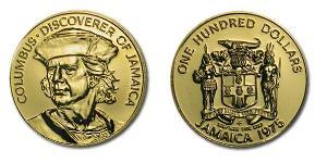 100 Долар Ямайка (1962 - ) Золото Христофор Колумб (1451 - 1506)