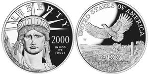 100 Долар США (1776 - ) Платина 