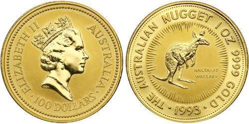 100 Доллар Австралия (1939 - ) Золото Елизавета II (1926-2022)