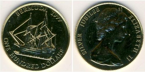 100 Доллар Бермудские Острова Золото Елизавета II (1926-2022)