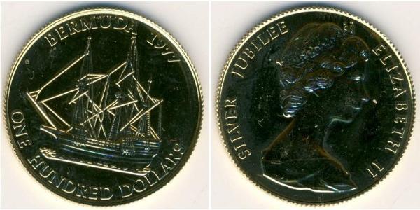 100 Доллар Бермудские Острова Золото Елизавета II (1926-2022)