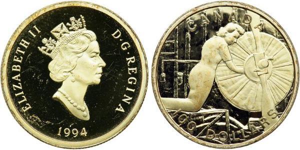 100 Доллар Канада Золото Елизавета II (1926-2022)