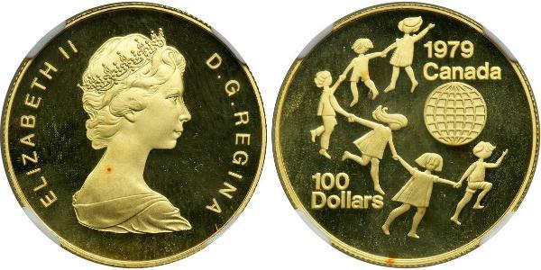 100 Доллар Канада Золото Елизавета II (1926-2022)