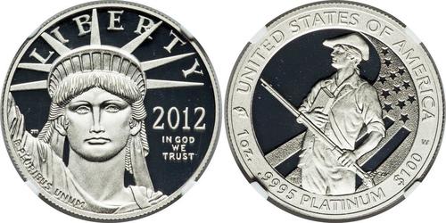 100 Доллар США (1776 - ) Платина 