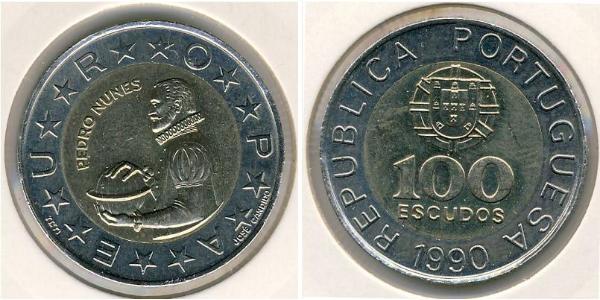 100 Ескудо Португальська Республіка (1975 - ) Біметал 