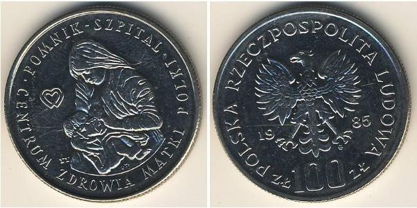 100 Злотий Польська Народна Республіка (1952-1990) Нікель/Мідь 