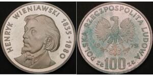 100 Злотий Польща Срібло 