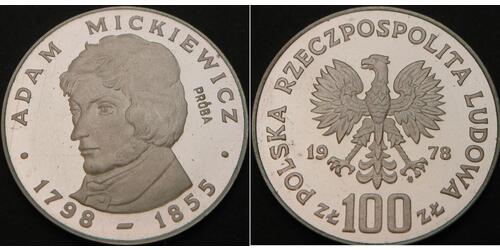 100 Злотий Польща Срібло 