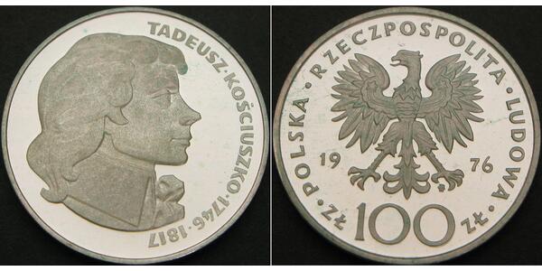 100 Злотий Польща Срібло 