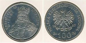 100 Злотый Польская Народная Республика (1952-1990) Никель/Медь 