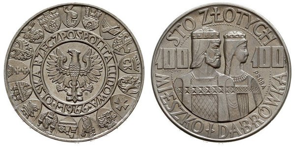 100 Злотый Польская Народная Республика (1952-1990) Серебро 