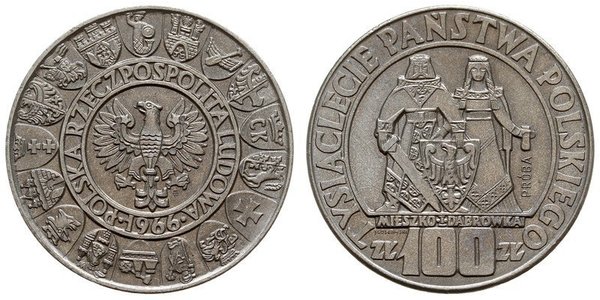 100 Злотый Польская Народная Республика (1952-1990) Серебро 