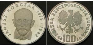 100 Злотый Польша Серебро 