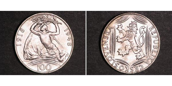 100 Крона Чехословакія (1918-1992) Срібло 