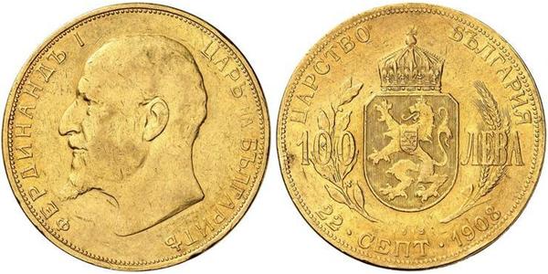100 Лев Болгарія Золото Фердинанд I, царь Болгарії (1861 -1948)