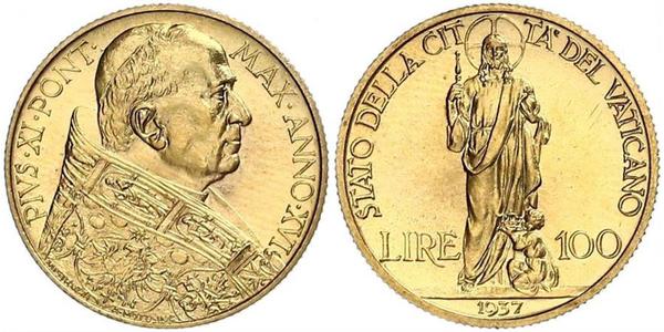 100 Лира Ватикан (1926-) Золото Pope Pius XI (1857 - 1939)
