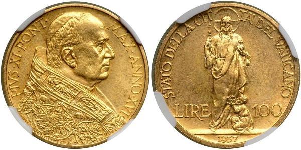 100 Лира Ватикан (1926-) Золото Pope Pius XI (1857 - 1939)