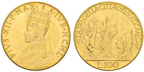 100 Лира Папская область (752-1870) Золото 