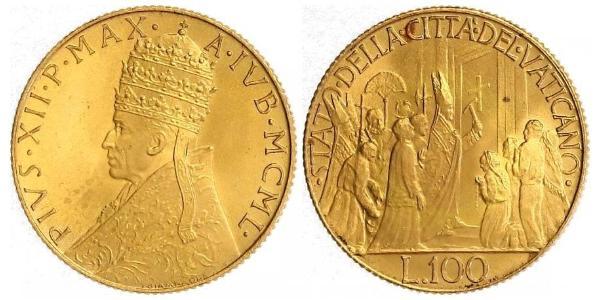 100 Лира Папская область (752-1870) Золото 