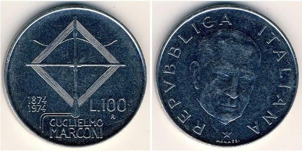 100 Лира Италия Сталь 