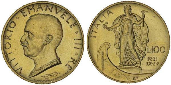 100 Ліра Італія Золото/Платина Виктор Эммануил III (1869 - 1947)