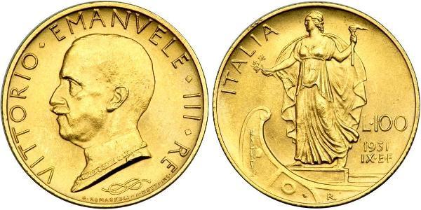 100 Ліра Італія Золото/Платина Виктор Эммануил III (1869 - 1947)