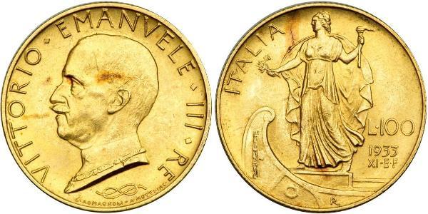 100 Ліра Італія Золото/Платина Виктор Эммануил III (1869 - 1947)