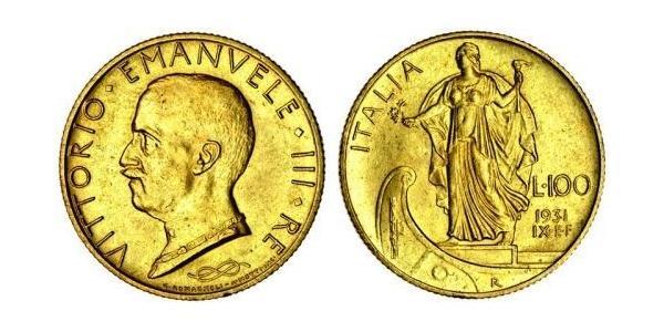 100 Ліра Італія Золото/Платина Виктор Эммануил III (1869 - 1947)