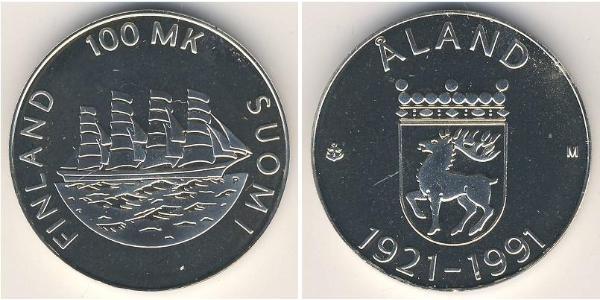 100 Марка Фінляндія (1917 - ) Срібло 
