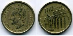 100 Песета Королевство Испания (1976 - ) Бронза/Алюминий Хуан Карлос I (1938 - )
