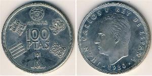 100 Песета Королевство Испания (1976 - ) Никель/Медь Хуан Карлос I (1938 - )