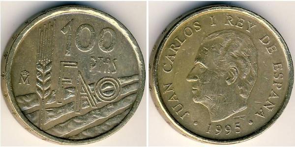 100 Песета Королівство Іспанія (1976 - ) Нікель/Мідь Хуан Карлос I (1938 - )