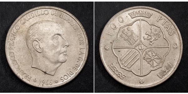 100 Песета Франкистская Испания (1936 - 1975) Серебро Франко, Франсиско(1892 – 1975)