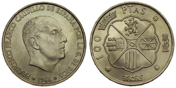 100 Песета Франкистская Испания (1936 - 1975) Серебро Франко, Франсиско(1892 – 1975)