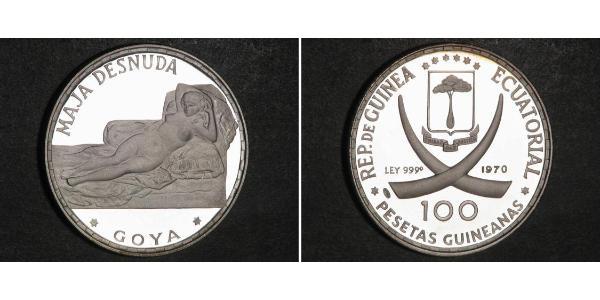 100 Песета Гвинея Экваториальная Срібло 