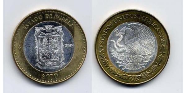 100 Песо Мексиканські Сполучені Штати (1867 - ) Біметал 