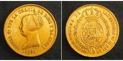 100 Реал Іспанія Золото Isabella II of Spain (1830- 1904)
