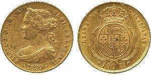 100 Реал Іспанія Золото Isabella II of Spain (1830- 1904)