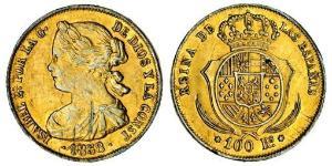 100 Реал Іспанія Золото Isabella II of Spain (1830- 1904)