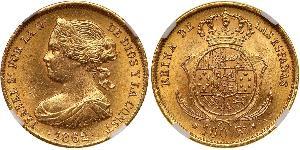 100 Реал Испания Золото Isabella II of Spain (1830- 1904)