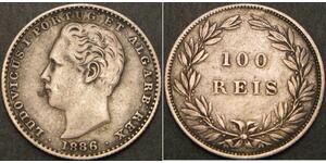 100 Рейс Королівство Португалія (1139-1910) Срібло Luis I of Portugal (1838 -1889)