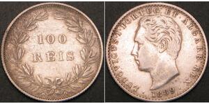 100 Рейс Королівство Португалія (1139-1910) Срібло Luis I of Portugal (1838 -1889)