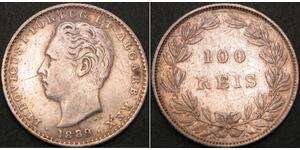 100 Рейс Королівство Португалія (1139-1910) Срібло Luis I of Portugal (1838 -1889)