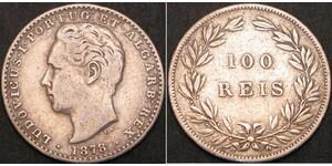 100 Рейс Королівство Португалія (1139-1910) Срібло Luis I of Portugal (1838 -1889)