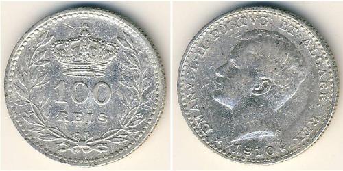100 Рейс Королівство Португалія (1139-1910) Срібло 