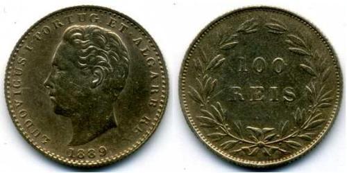 100 Рейс Королівство Португалія (1139-1910) Срібло Luis I of Portugal (1838 -1889)