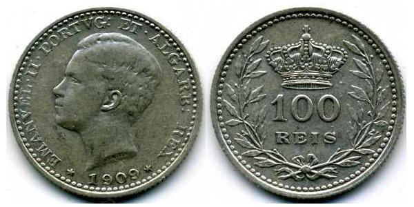 100 Рейс Королівство Португалія (1139-1910) Срібло 
