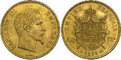 100 Франк Вторая французская империя (1852-1870) Золото Наполеон III Бонапарт (1808-1873)