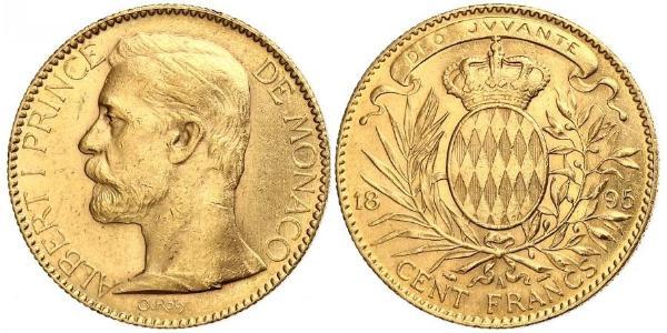100 Франк Монако Золото Albert I, Prince of Monaco (1848 - 1922)