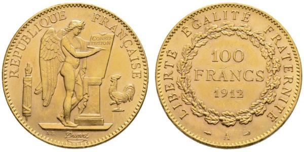 100 Франк Первая французская республика  (1792-1804) Золото 